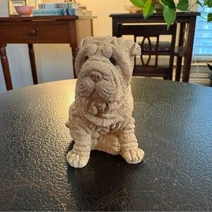 Vintage UDC Stone Critters Shar-Pei Puppy Figurine